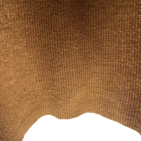 John Varvatos Womens Merino Wool Silk Blend Ribbed Knit Sweater Brown Size Mediu - Picture 8 of 11